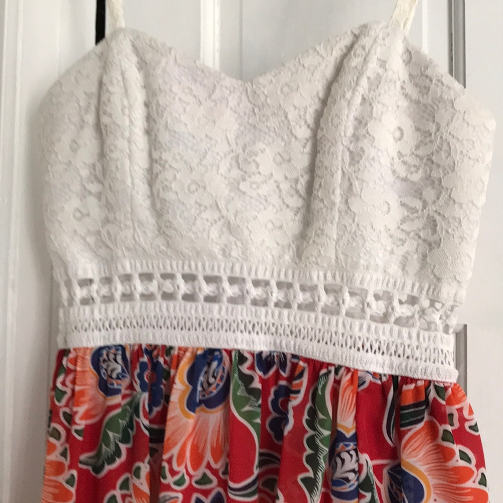 White and floral summer dress